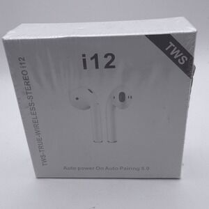 TWS i12 Wireless Earbuds  White New Bluetooth 5.0 Auto Pairing Stereo